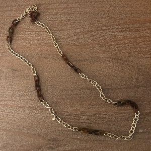 J.Crew tortoise lucite and gold link neckl…